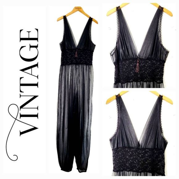 Vintage Other - 1970s sheer jumpsuit nightie